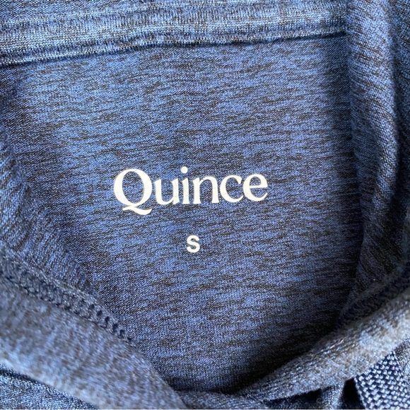 Quince Women’s Size S Blue Flowknit Pullover Stretch Hoodie Sweatshirt Small EUC - Picture 3 of 8